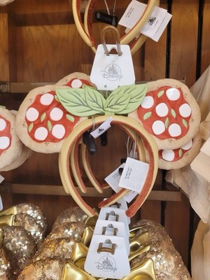 Disney Parks 2026 Epcot Italy Pavilion Pizza Minnie Mickey Ear Headband New