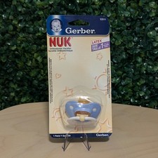 Gerber NUK Orthodonic Pacifiers, LATEX VINTAGE 2005 White/Light Blue Size 1 