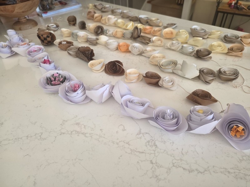Set of 6 stringed  Handmade Flowers for any occasion