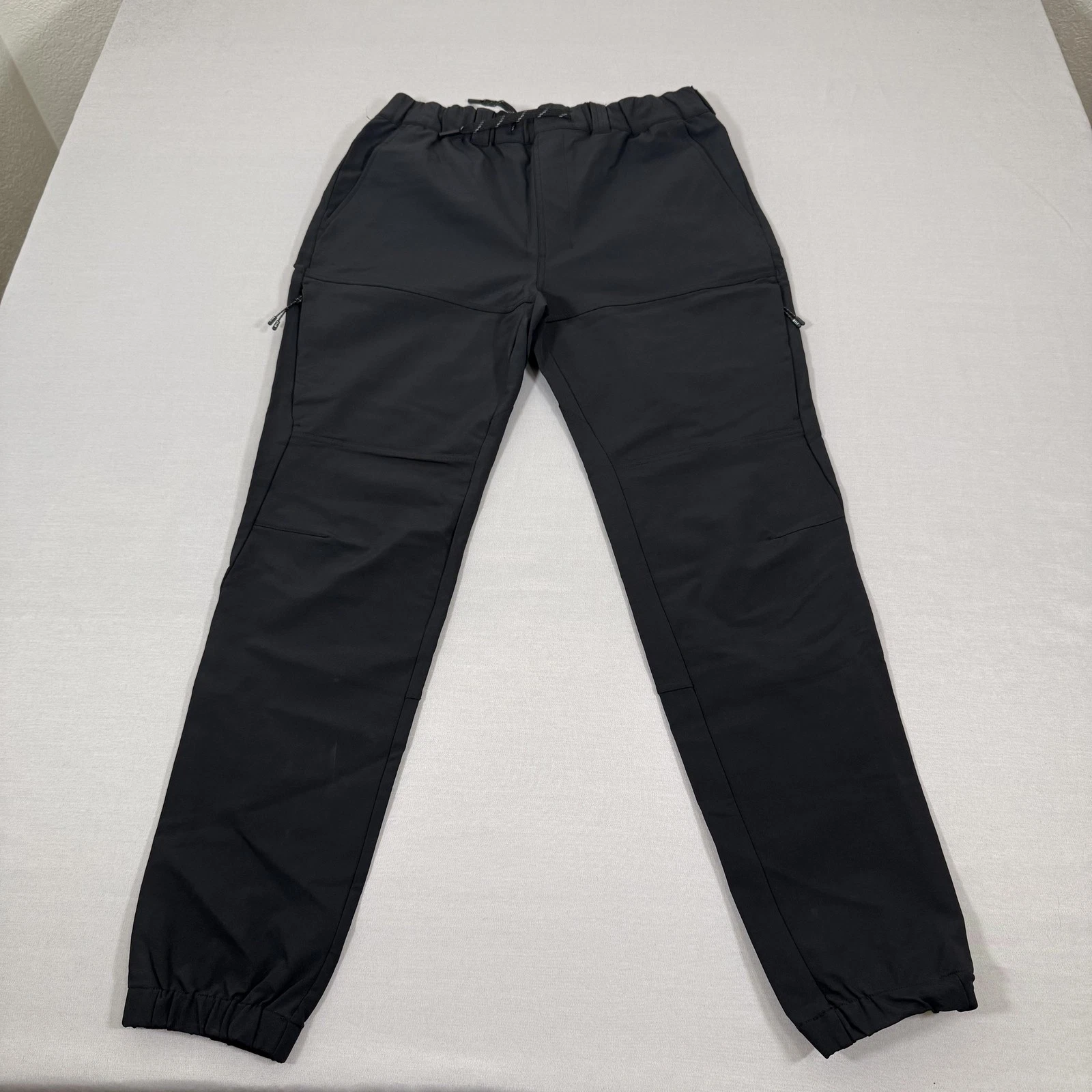 BYLT Pants Mens Medium Black Jogger Softshell Stretch Elastic Waist Zip Pockets