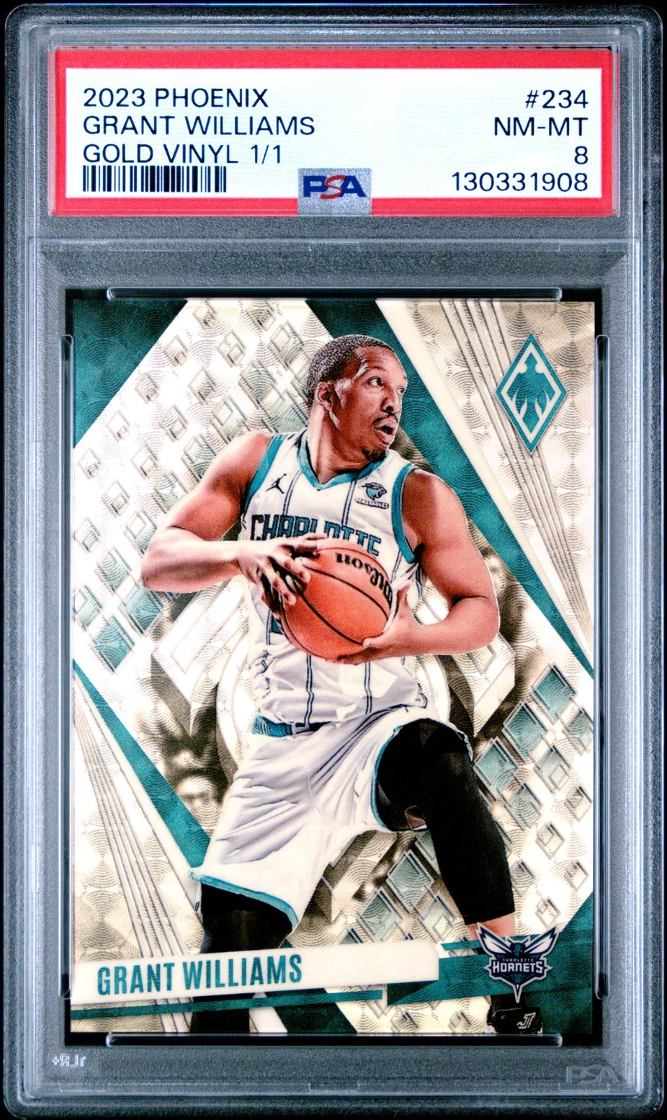 GRANT WILLIAMS 2023-24 PANINI PHOENIX GOLD VINYL SP 1/1 PSA 8 NM-MT HORNETS