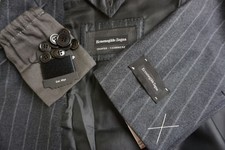 Ermenegildo Zegna Milano Trofeo Cashmere Gray Striped 2 Pc Suit 48R BRAND NEW