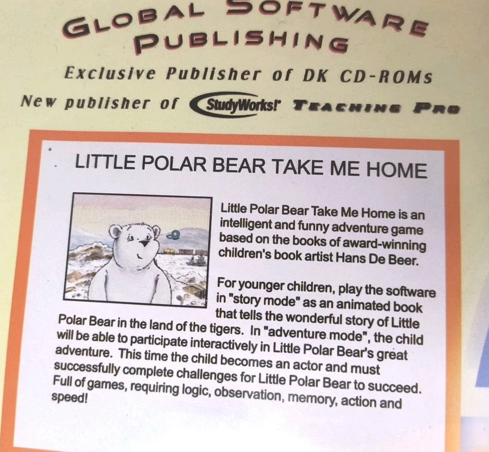 Vtg DK A Little Polar Bear Take Me Home CD-ROM Software Win/Mac  Adventure Game - Image 3 of 4