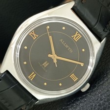 VINTAGE ALLWYN 6300A HAND-WINDING INDIA MENS ORIGINAL DIAL WATCH a708119-1