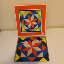 Vintage selten Toia Holz Mosaik Fliese Puzzle Spiel