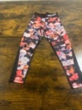 Nike Pro Girls' Hyper Crimson/Black Floral Printed Tights AQ6243-809 Size Larg