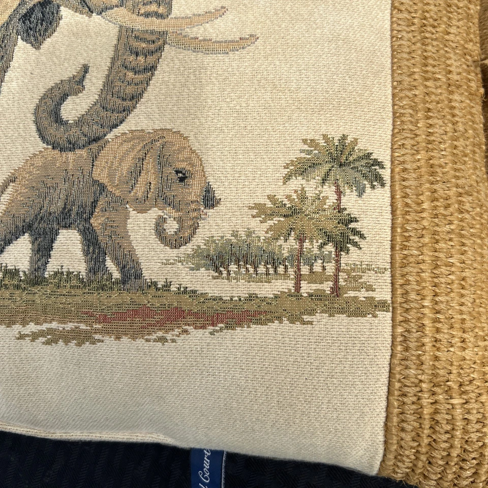 Tapiz de safari elefante decoración 24x15 dorado tostado Ashford Court RARO Foto 4 de 4