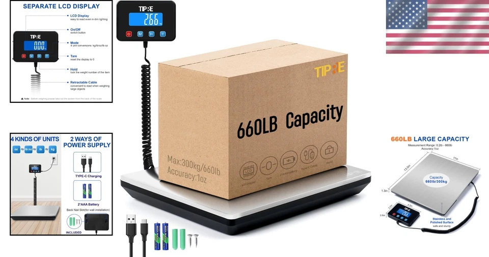 660lbs Weight Computing Digital Floor Platform Scale Postal Shipping Mailing - Image 2 of 4