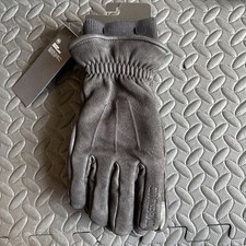 Timberland Black Leather Gloves Rib Knit New With Tags Excellent