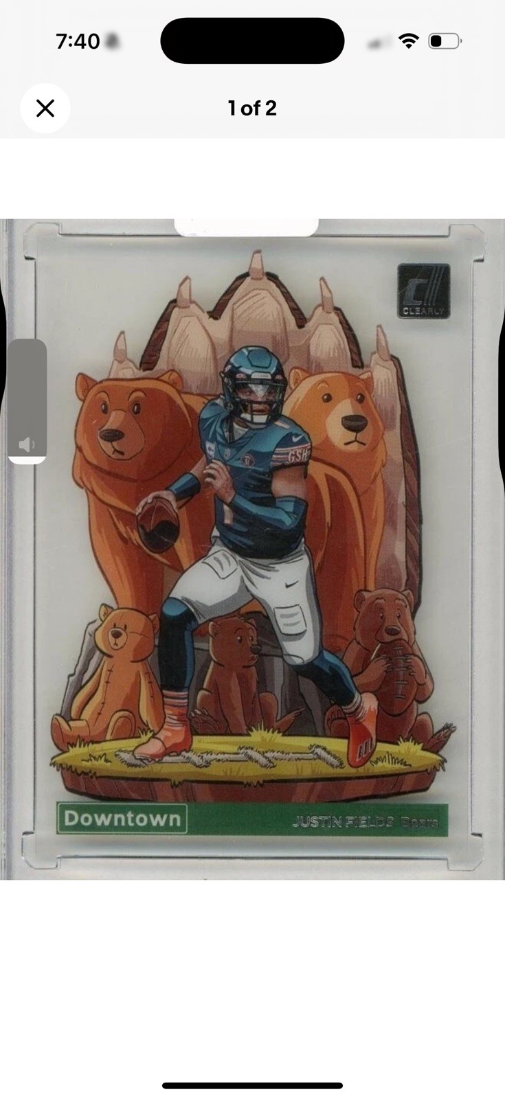 Justin Fields 2023 Clearly Donruss Downtown Chicago Bears #21