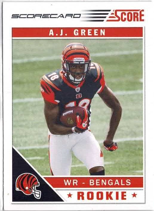 2011 Panini Score A.J. Green (Bengals) Scorecard Rookie Card No. 301 RC