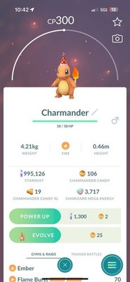 Charmander (Party hat) - Pokémon GO (Read Description)