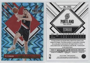 2024-25 Panini NBA Hoops Tribute Teal Explosion Donovan Clingan #293 Rookie RC