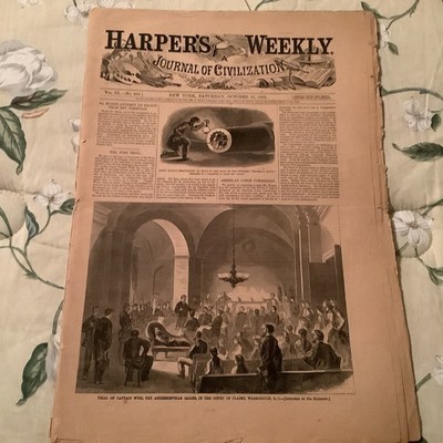 Harper's Weekly Newspaper 10/21/1865 Captain Wirz Tunis Richmond Brazil Runyon
