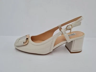 Mariella Burani Chanelle Femme En Similicuir Avec Talon Et Boucle - BEIGE - Photo 1/4
