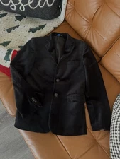 Perry Ellis Boy Black Velvet Blazer Suit Jacket Size 10