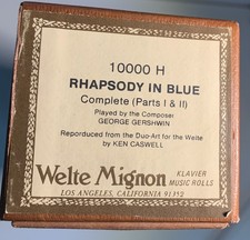 WELTE-MIGNON PIANO ROLL   10000 H  GEORGE GERSHWIN - RHAPSODY IN BLUE