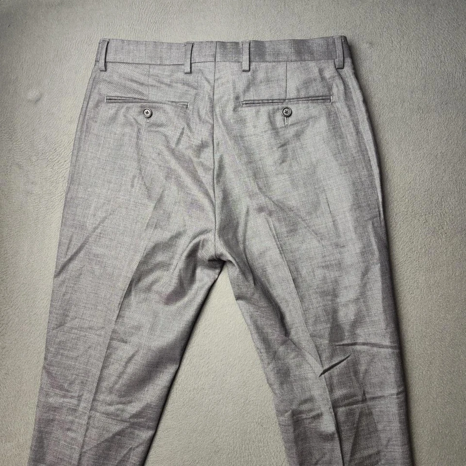 Pantalones de vestir Banana Republic para hombre 31x30 gris extra ajustado lana marzotto italiano Foto 4 de 4