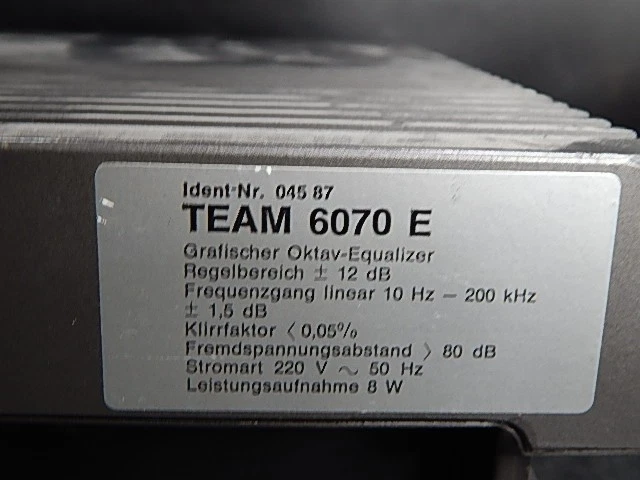 TEAM 6070E Grafischer Oktav-Equalizer Verstärker Equalizer - Bild 4 von 4