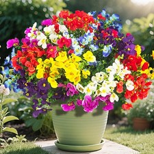 16 Bundles Artificial Silk Flowers Outdoor UV Resistant, Realistic Faux Plant...