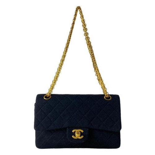 CHANEL (CHANEL) Shoulder Bag Double Flap Matelass A01113 Black Gold Hardware Mad