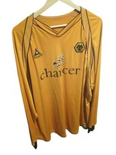 Wolverhampton Wanderers 2000s Home Shirt Long Sleeve Gold 3XL Le Coq Sportif