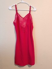 Victoria  s Secret Red Lace Slip Dress Chemise Nightgown   Size Insert Size 