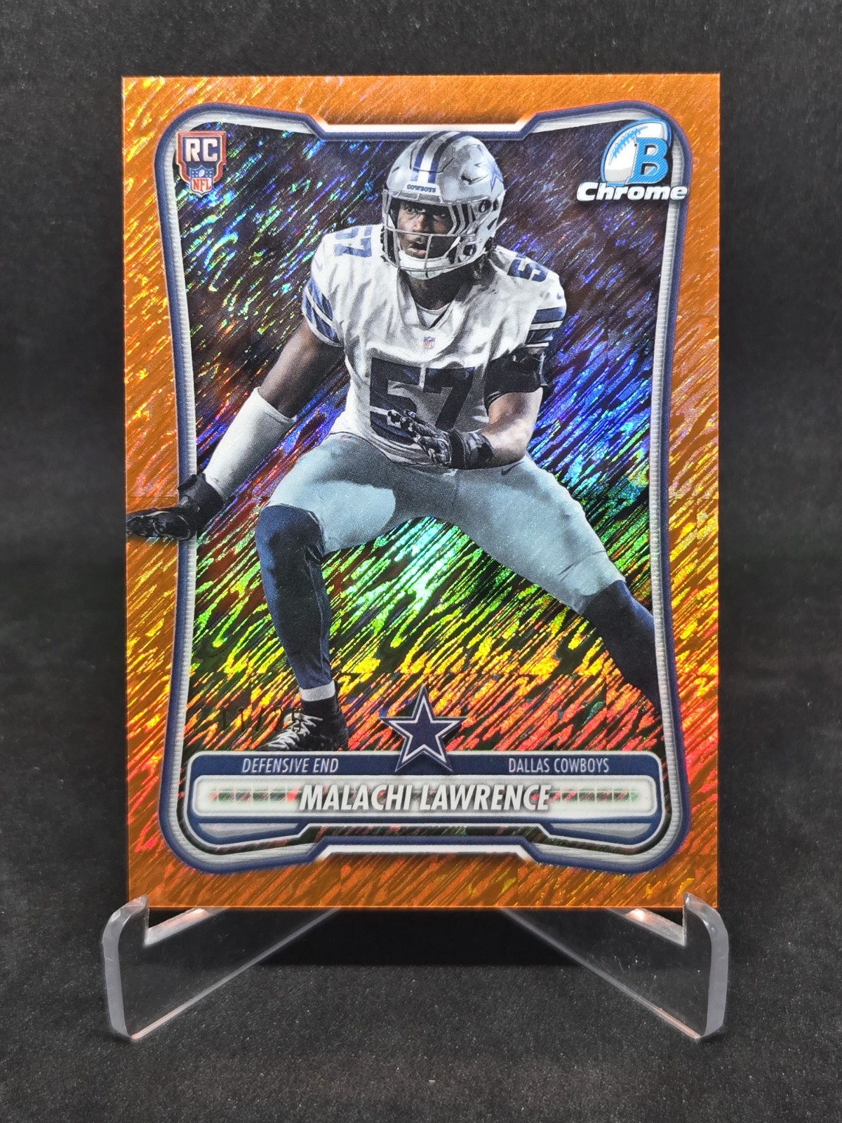 2026 Bowman Malachi Lawrence Rookie Chrome Orange Shimmer /25 #BCV-103 Cowboys