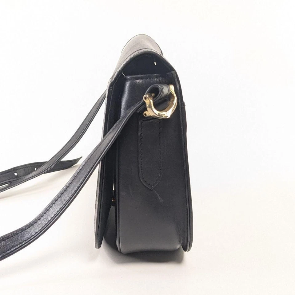 Good condition Cartier Must Line shoulder bag black leather gold hardware mzmr A - Image 4 of 4