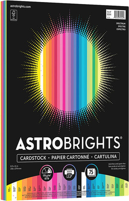 Astrobrights Colored Cardstock, 8.5  X 11 , 65 Lb / 176 Gsm, ''Spectrum'' 25-Color