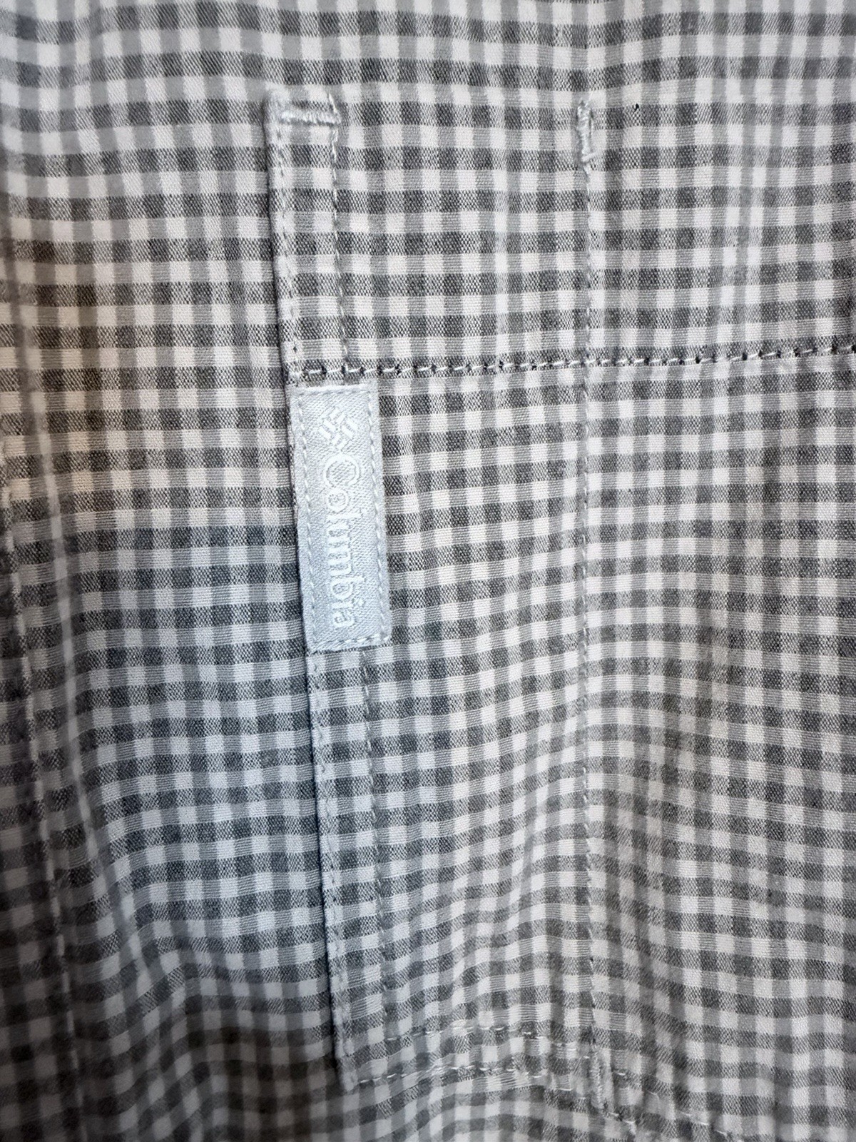 Men’s Columbia Button Down Medium Regular Gray Wh… - image 10