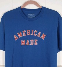 American Giant Shirt Flag Collection Graphic Tee Men's Large Blue Made in USA SS