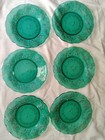 (6) Princess House #5229 Emerald Scalloped Luncheon 8” Green Plate,  Rare Set — photo 3