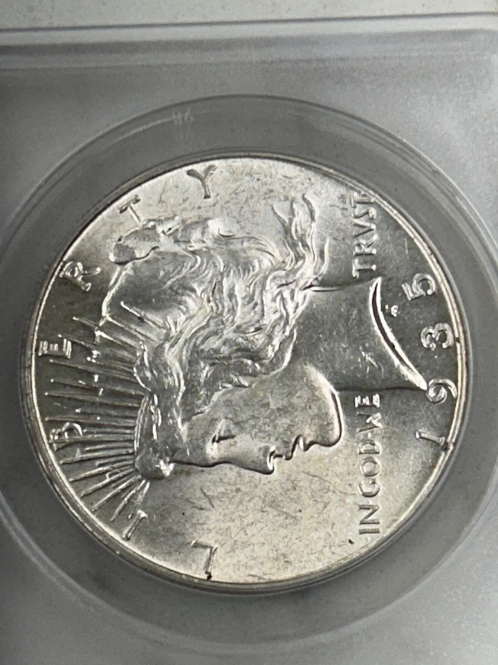 1935 Peace Silver Dollar ANACS MS63 Tougher Date Peace/A Nice 63 - Image 3 of 4