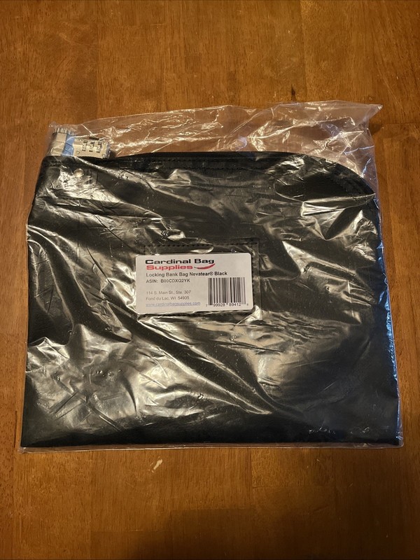 Cardinal Bag Supplies Locking Bank Bag Black