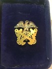 Vintage Sterling Silver & 1/20 10K GF Gold US Navy Officers Cap Badge Pin "NICE  — photo 8