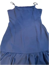 Glam Blue Sheath Mini Dress w/Ruffle Bottom Women’s Size Large G48