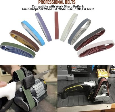 45 Pcs 1/2'' X 12'' Replacement Sharpening Belt Kit for Official Work Sharp Knife