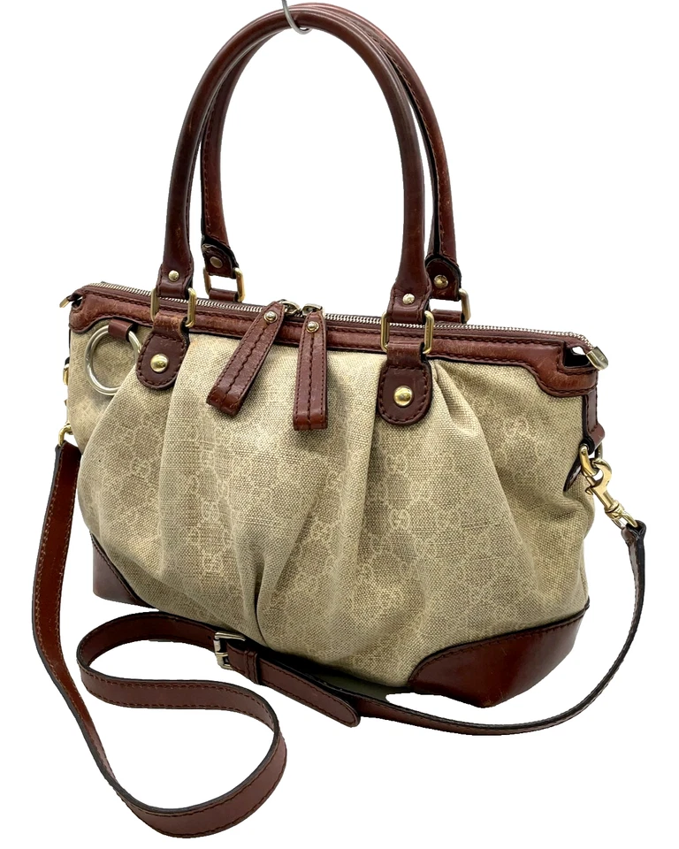 Auth Gucci 247902 Sukey GG Canvas Leather Beige Brown 2way Tote Bag W/D NS100585 - Image 4 of 4