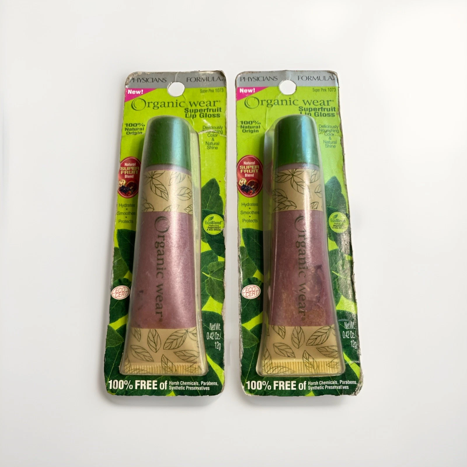 2x Physicians Organic Wear Superfruit Lip Gloss #1073 Super Pink. Read