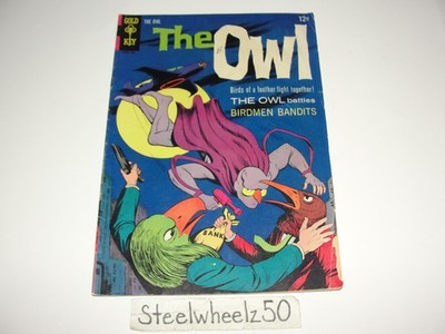 The Owl #1 Comic Gold Key 1967 Vs Birdman Bandits Jerry Siegel Tom Gill 1st RARE