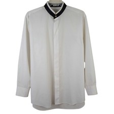 Vintage Neil Allyn White Formal Tuxedo Dress Shirt Banded Collar XL 17 34.5