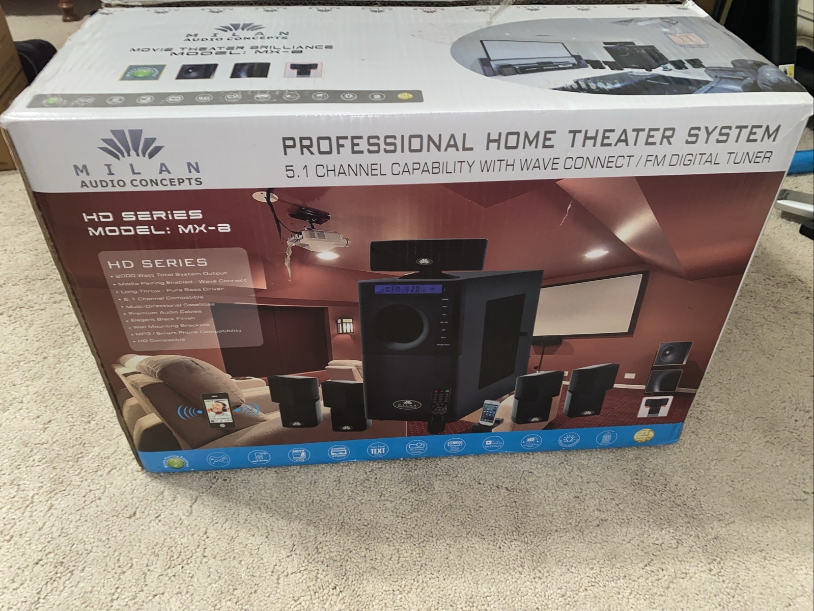 Milan Audio Concepts MX-8 Subwoofer Module with 4 Speakers and Center Channel