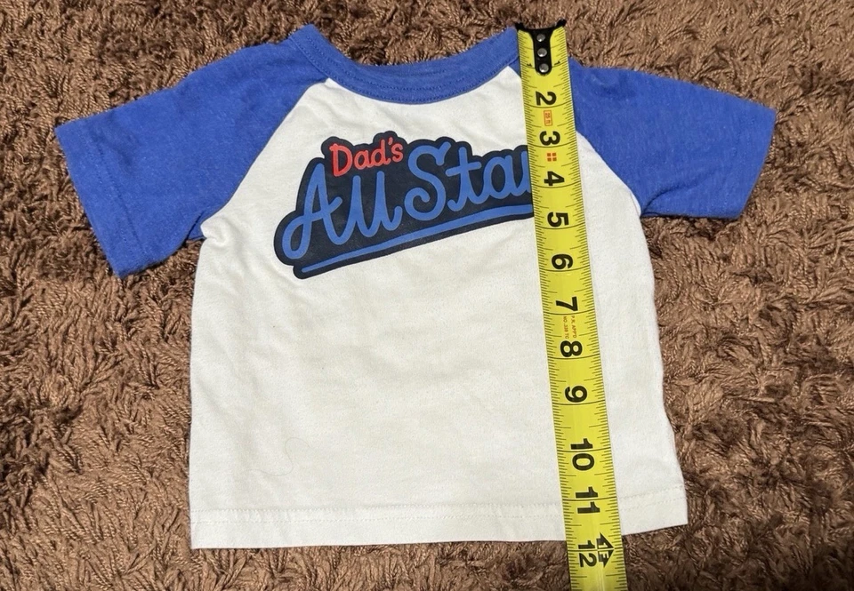 Camisa de béisbol azul Circo Baby Boys talla 12M - #1 camiseta gráfica de bateador Foto 3 de 4