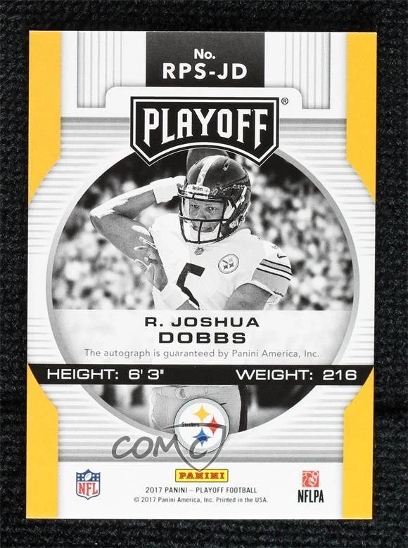 2017 Panini Playoff RPS Auto Kickoff /15 R Joshua Dobbs #RPS-JD Rookie Auto RC - Image 2 of 2