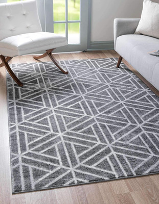 Matrix Trellis Area Rug - Gray/Ivory 7'1'' x 10' Rectangle for Stylish Spaces
