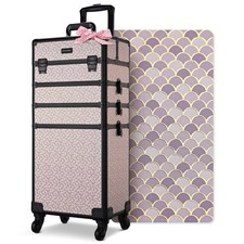 Byotique Rolling Makeup Train Case 4w1 Profesjonalna podróż Art Deco Grafit