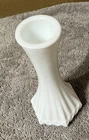 Vintage Hoosier Glass Milk Glass 6" Tall White Bud Vase #4063-C