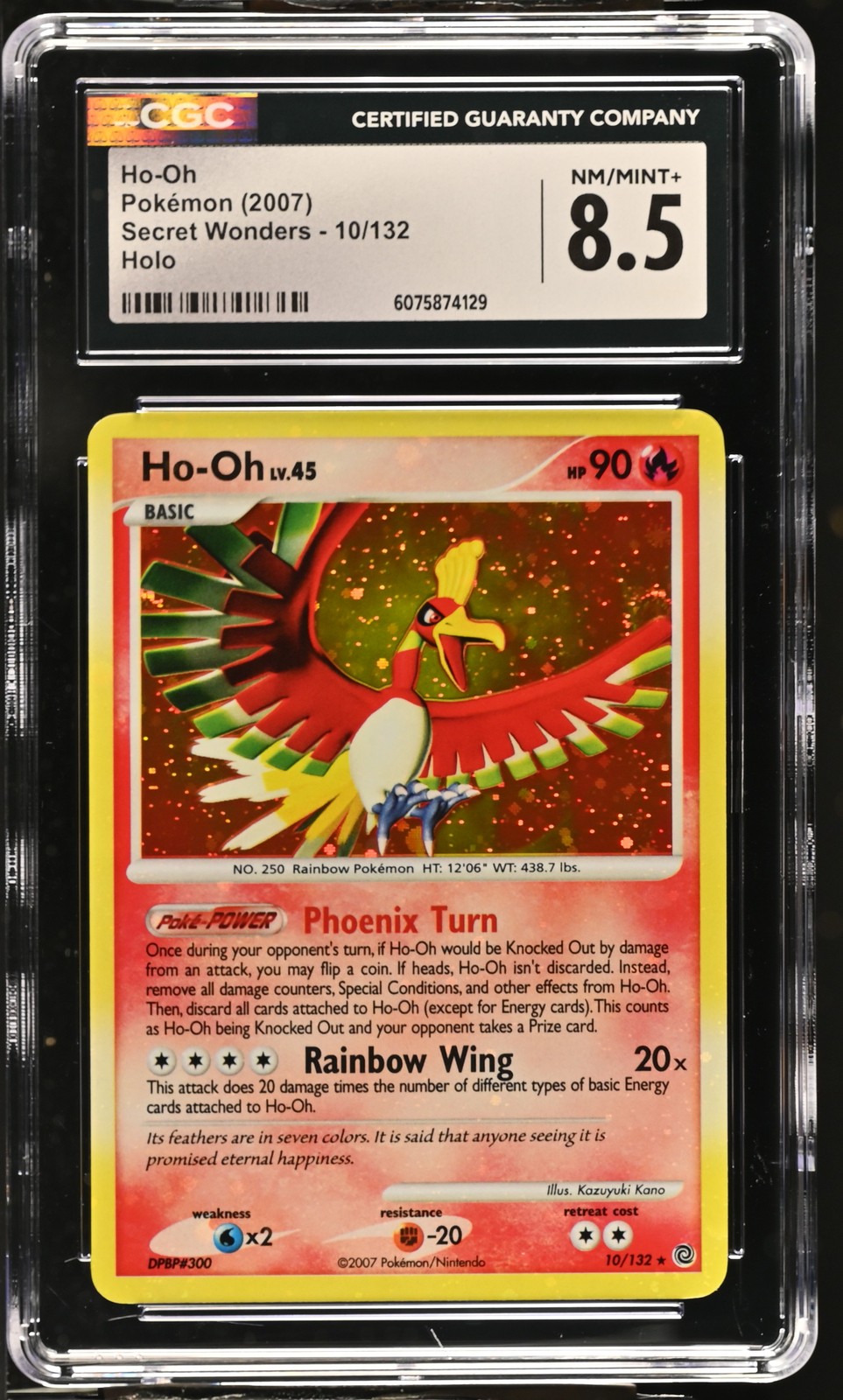 CGC 8.5 Ho-Oh 2007 Secret Wonders 10/132 Holo Pokemon Card