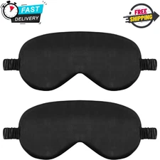 2 Pack Sleep Mask Night Cover Eye Sleeping Silk Satin Masks for Women Men